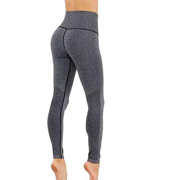 Workout two tone leggings 1004 color BLACK - Picture 2 of 2